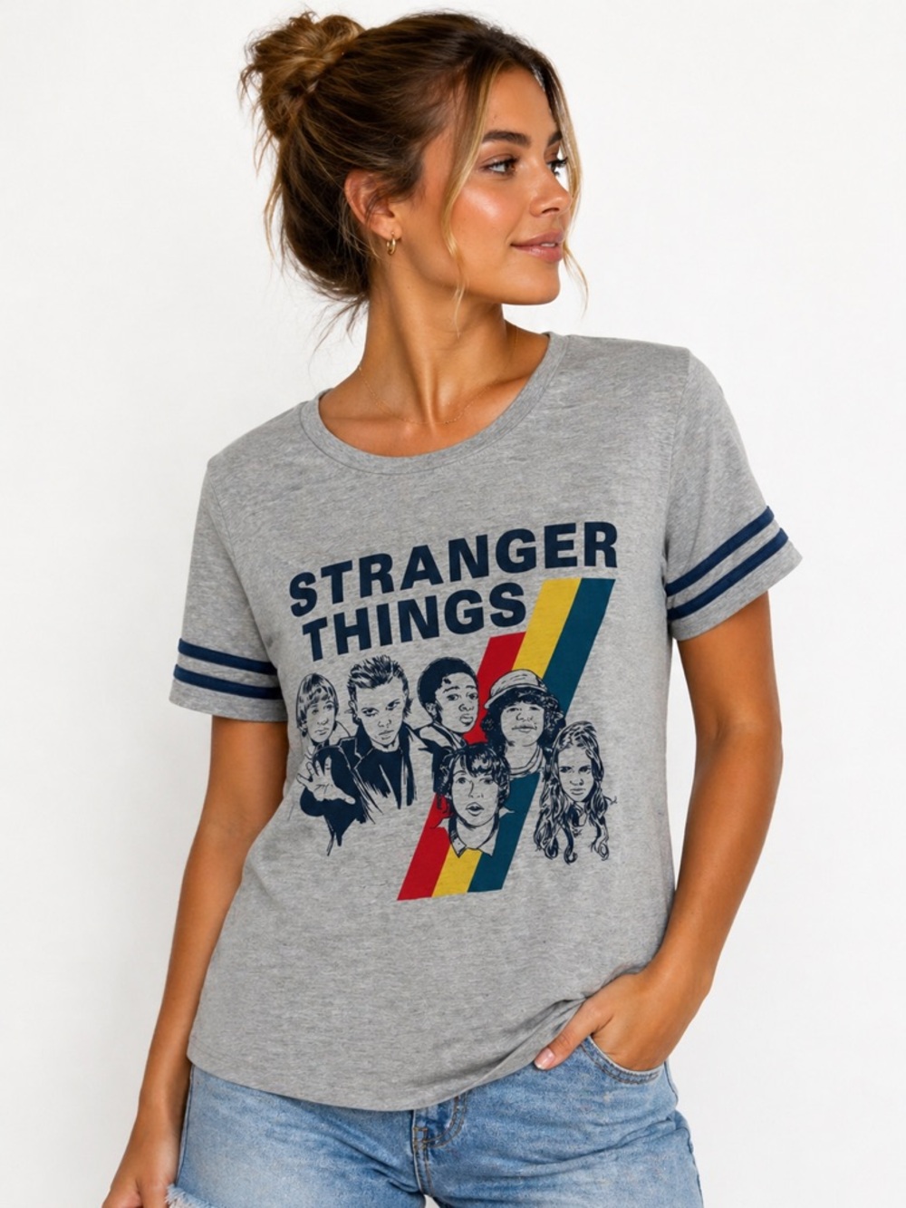 Netflix Stranger Things Gray Graphic Tee